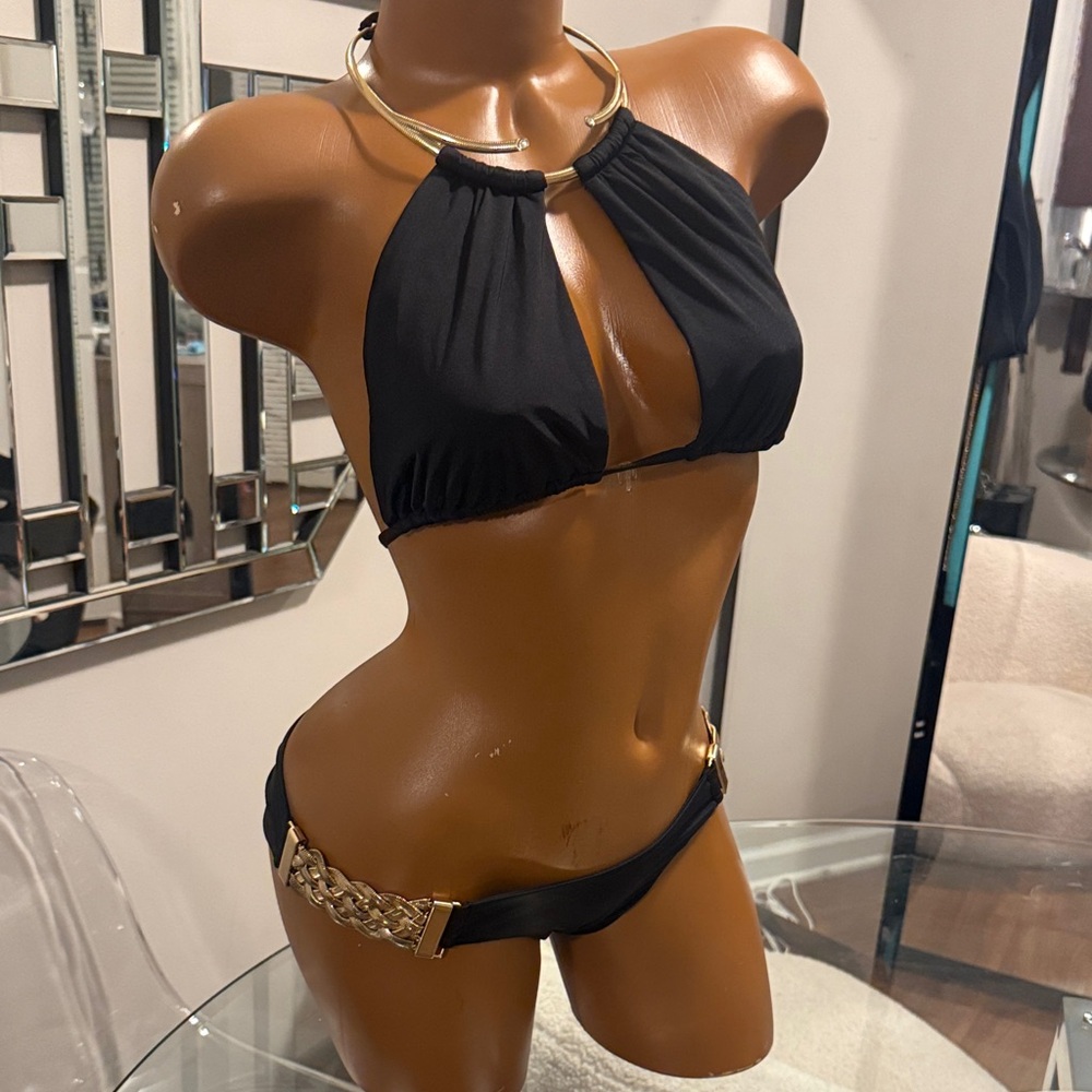 Beach Bunny Black Gold Bikini Set